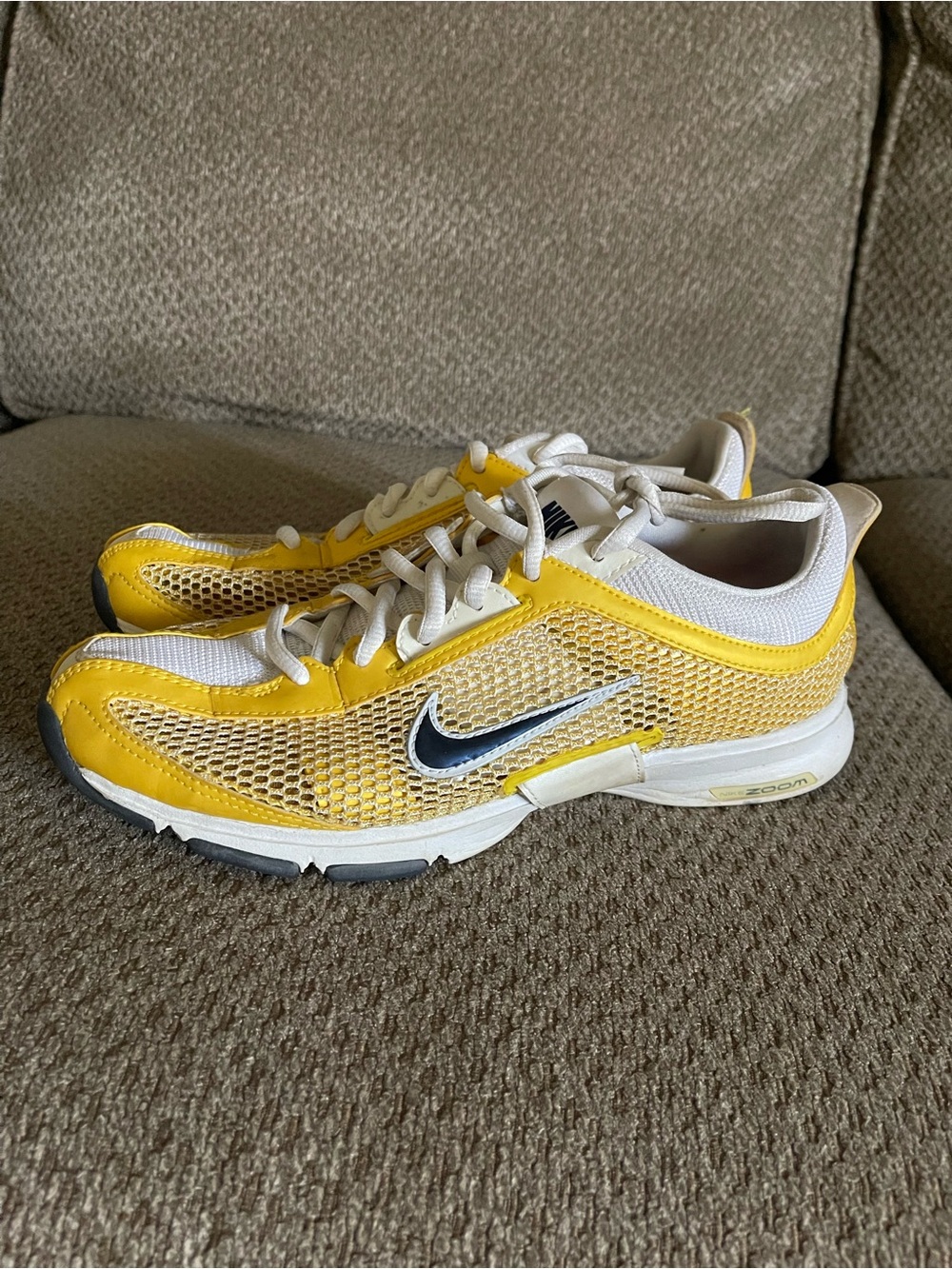 Nike Yellow, White and Black Mesh Training Sneakers